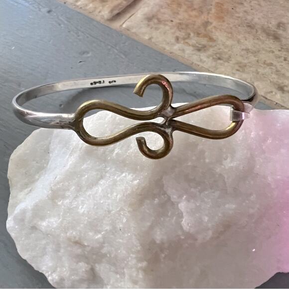925 Sterling Silver & Copper Bracelet - Picture 1 of 10